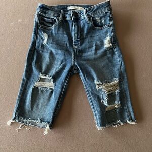 Distressed Denim Shorts